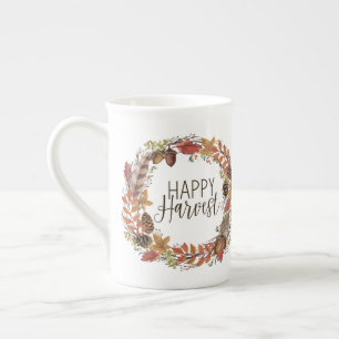Tasse En Porcelaine automne aquarelle couronne