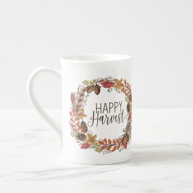 Tasse En Porcelaine automne aquarelle couronne (Gauche)