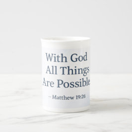 Tasse En Porcelaine Avec Dieu, toutes choses sont possibles - Matthieu