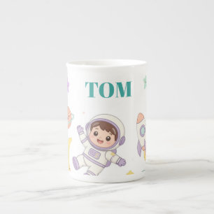 Tasse En Porcelaine Aventure spatiale d'astronaute mignonne pour les e