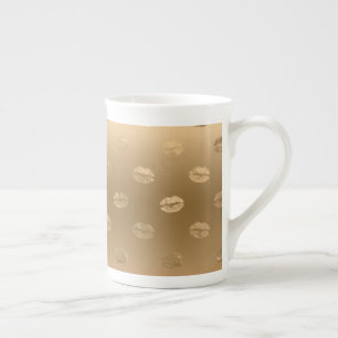 Tasse En Porcelaine Baisers jolis et girly Glam Féminin Lèvres sensuel