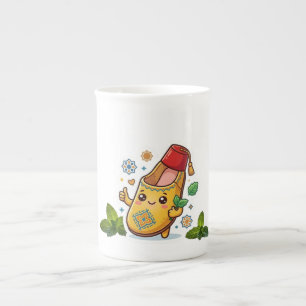 Tasse En Porcelaine Balgha marocaine kawaii heureuse - Jaune tradition