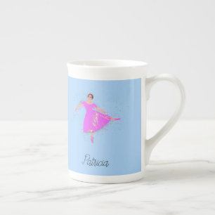 Tasse En Porcelaine Ballerina Danseuse Magenta Rosée Rosée Rosée Rosée