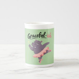 Tasse En Porcelaine Ballerine Hippopotame Plutôt Gracieuse