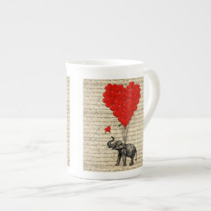 Tasse En Porcelaine Ballons éléphants et en forme de coeur