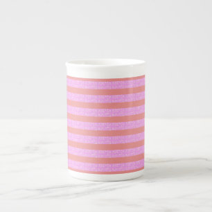 Tasse En Porcelaine Bandes géométriques roses