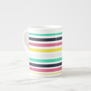 Tasse En Porcelaine Bandes horizontales colorées