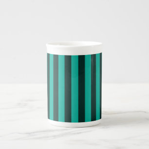 Tasse En Porcelaine Bandes verticales turquoise Peacock