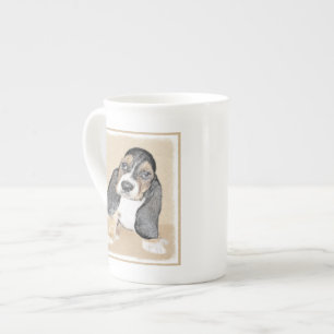 Tasse En Porcelaine Basset Hound Peinture Chiot - Art Chien original