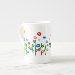 Tasse En Porcelaine Beau bijou fleurs d'art lumineux