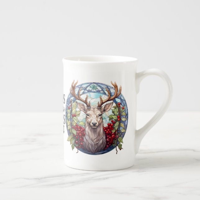 Tasse En Porcelaine Beau renne En Verre Tiré (Droite)