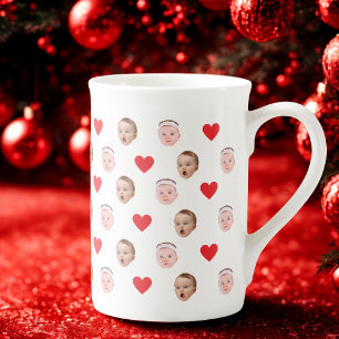 Tasse En Porcelaine Bébé visage, Mug photo personnalisée, Cadeau bébé