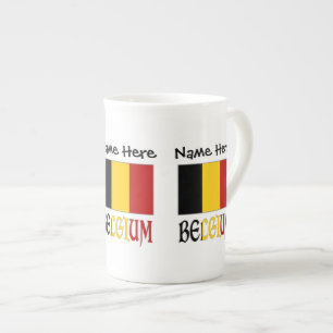Tasse En Porcelaine Belgium and Belgian Flag Personalized