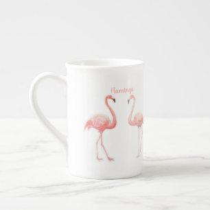 Tasse En Porcelaine Belle Conte Fée Pour Deux Flamants roses Fleur Tro