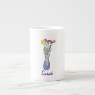 Tasse En Porcelaine Belle floraison Illustration Fleur originale