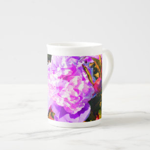 Tasse En Porcelaine Belle Peonies roses rond