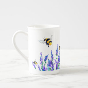 Tasse En Porcelaine Belles fleurs de printemps et vols d'abeilles - De