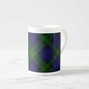 Tasse En Porcelaine Black Watch Tartan bleu vert Plaid