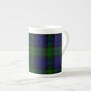 Tasse En Porcelaine Black Watch Tartan bleu vert Plaid