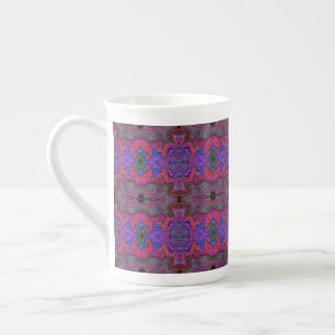 Tasse En Porcelaine Bleu et arc-en-ciel rouge Motif trippy