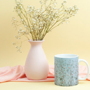 Tasse En Porcelaine Blue antique floral pattern  