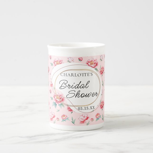 Tasse En Porcelaine Blush Peony Aquarelle Spécialité Mug (Devant)