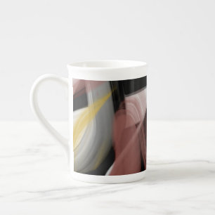 Tasse En Porcelaine Bone China Mug Abstrait Art Black White Powdery