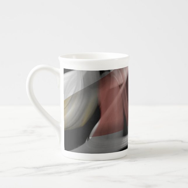 Tasse En Porcelaine Bone China Mug Abstrait Art Black White Powdery (Gauche)