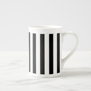 Tasse En Porcelaine Bone China Mug Black & White Stripes