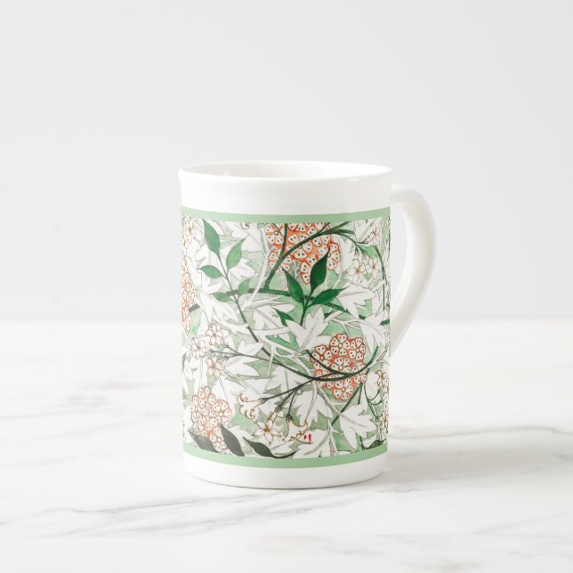 TASSE EN PORCELAINE BONE CHINA MUG : WILLIAM MORRIS : JASMINE (Devant droit)