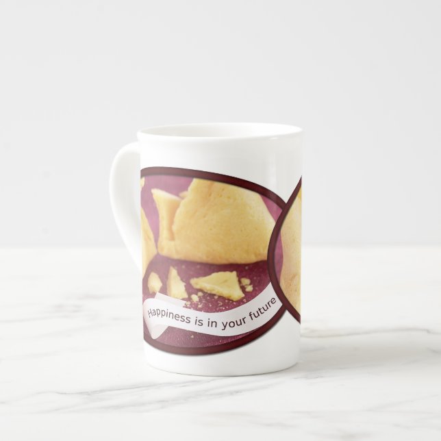 Tasse En Porcelaine Bonheur Fortune Cookie (Devant gauche)