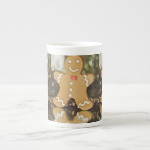 Tasse En Porcelaine Bonhomme en pain d'épice de Noël
