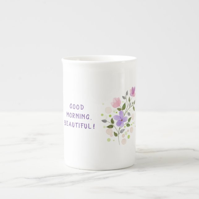 Tasse En Porcelaine Bonjour, beau ! (Devant)