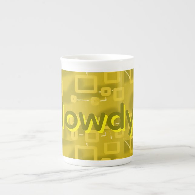 Tasse En Porcelaine Bonjour Géométrique  (Devant)
