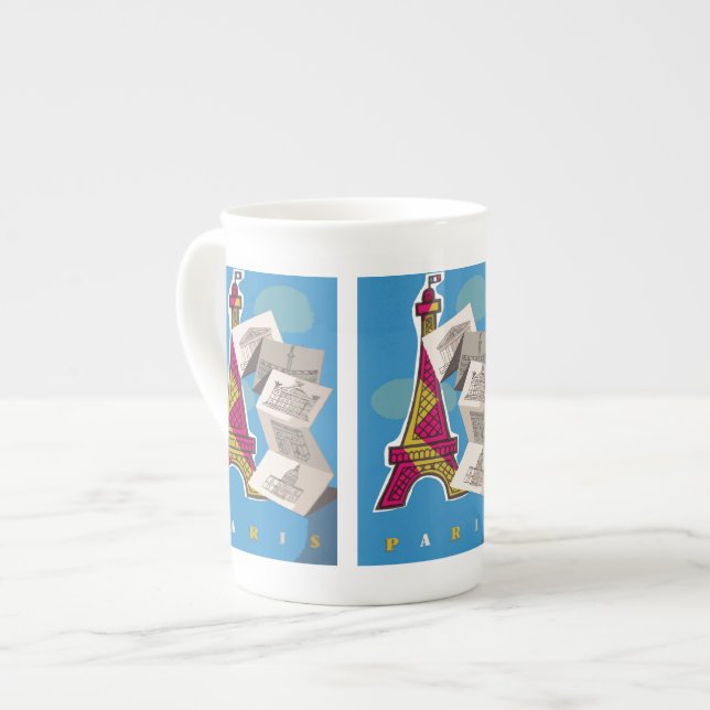 Tasse En Porcelaine Bonjour Paris (Devant gauche)