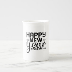 Tasse En Porcelaine Bonne année à Washington-54688