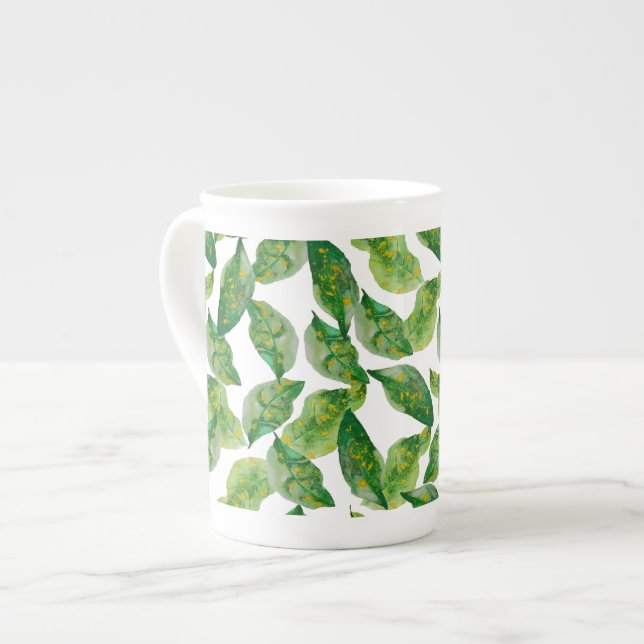 Tasse En Porcelaine Bouteille verte (Devant gauche)
