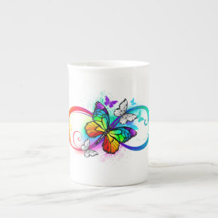 Tasse En Porcelaine Bright infinity with rainbow butterfly