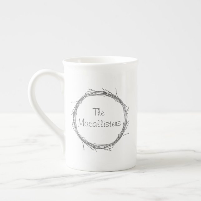Tasse En Porcelaine Brindilles et vignes (Gauche)