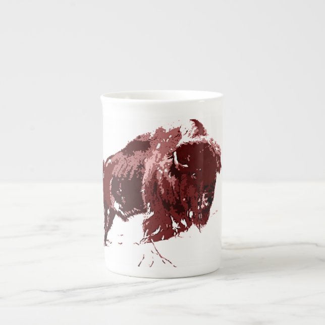 Tasse En Porcelaine Buffle - Bison (Devant)