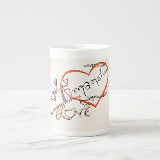 Tasse En Porcelaine calligraphie de conception artistique personnalisé