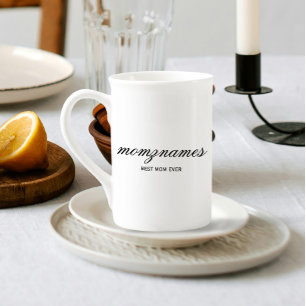 Tasse En Porcelaine Calligraphie de nom personnalisée Meilleure Maman