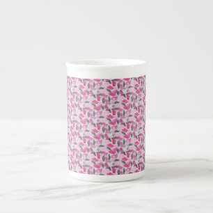 Tasse En Porcelaine Camouflage animal Silhouette rose