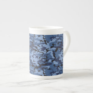 Tasse En Porcelaine Camouflage Bleu Marine, Militaire, Armée