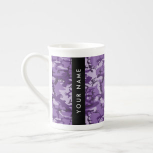 Tasse En Porcelaine Camouflage Violet Personnalisez Votre Nom