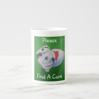 Tasse En Porcelaine cancer du sein, chien de taureau, ruban rose