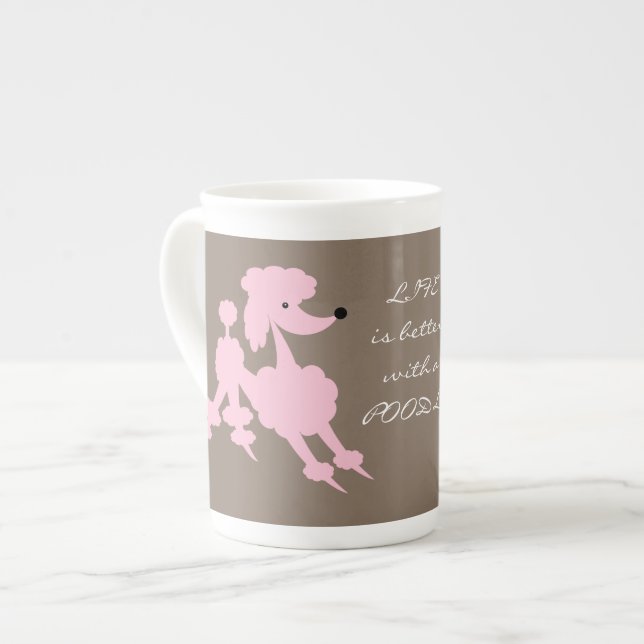 Tasse En Porcelaine Caniches roses (Devant gauche)