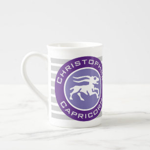 Tasse En Porcelaine Capricorne Zodiac Star Signe avec le nom du propri