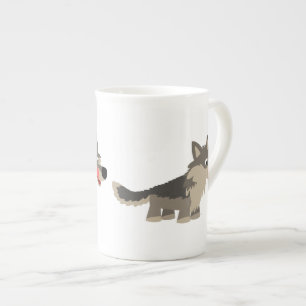 Tasse En Porcelaine Caricature adorable Wolf Bone China Mug