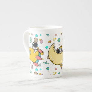 Tasse En Porcelaine Caricature spatiale astronaute
